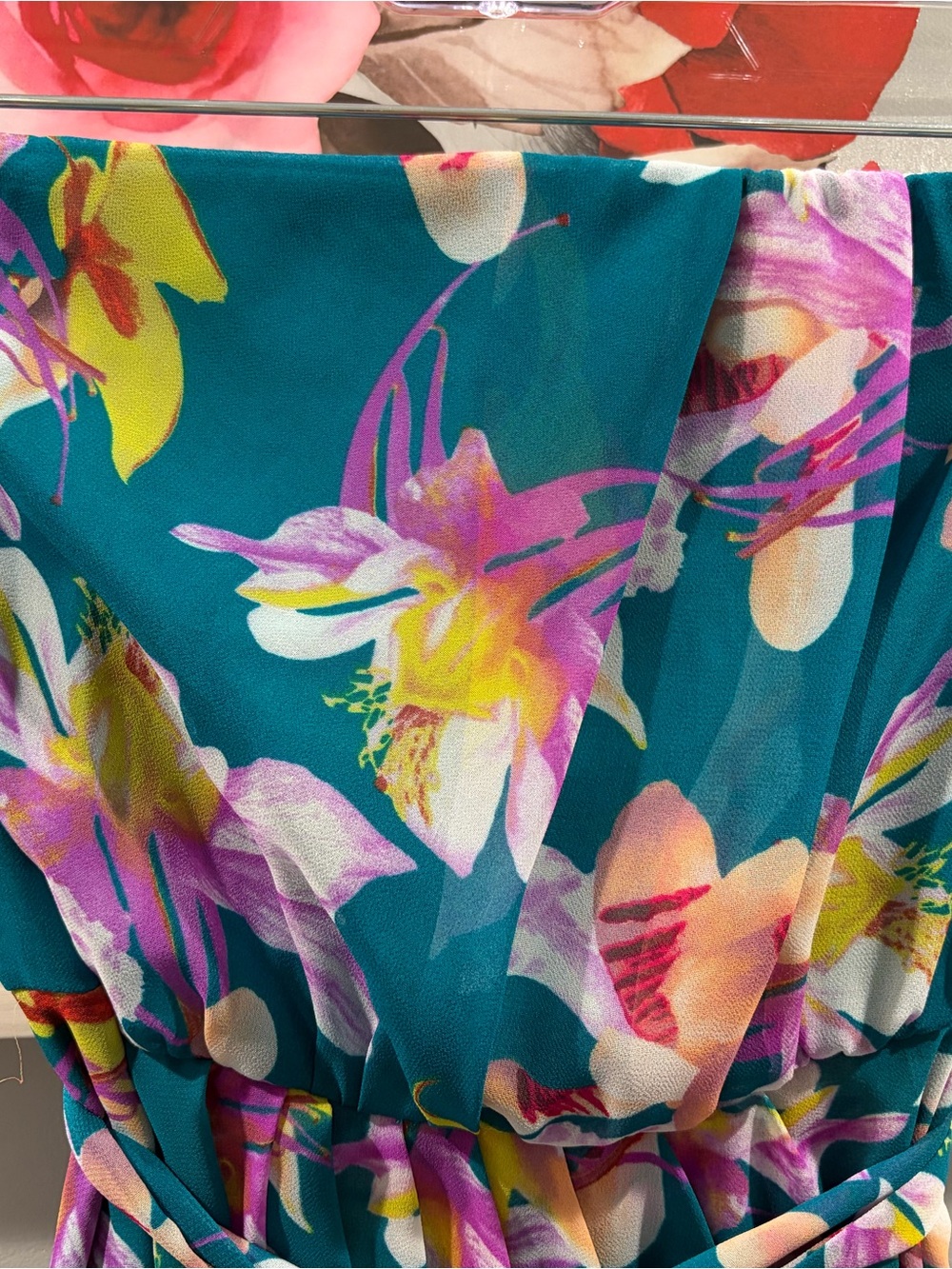 Express Strapless Floral Tie Mini Dress Size 2 - Picture 5 of 10
